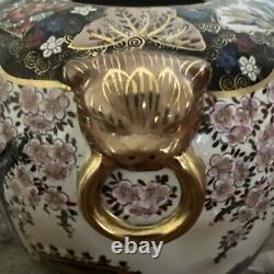 Antique Finely Detailed Japanese Meiji Period Satsuma Urn Jar with Lid Scenery
