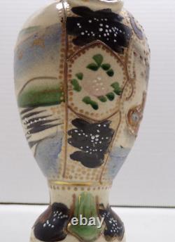 Antique Japanese Meiji Period Satsuma Hand Painted Vase Urn Late 1800's Vintage