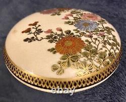 Antique Japanese Meiji Satsuma Koro Incense Box Meiji Period Signed