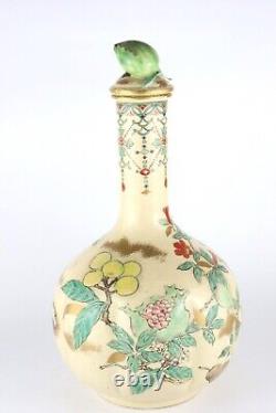 Antique Japanese Satsuma Fruit Vase, By Kinkozan, Meiji Period