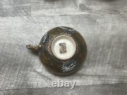 Antique Japanese Satsuma Meiji Period Dragon Tea Set With 6 Cups & Saucers