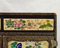 Antique Meiji-period Japanese Satsuma Kodansu Gilt Lacquered small table cabinet