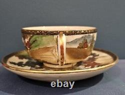 Antique Meiji period Japanese Satsuma Tea Cup Set Japan 19th c