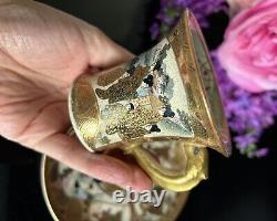 Antique Satsuma Cup Saucer Set Meiji period c19thC Japan Gilt Hand Painted