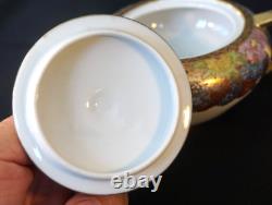 Beautiful Satsuma Lidded Sugar Bowl, Marked Kamiyama, Japanese Meiji Period