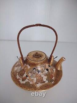 Gorgeous Signed Antique Japanese Miniature Satsuma Teapot Meiji