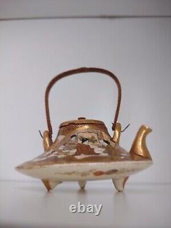 Gorgeous Signed Antique Japanese Miniature Satsuma Teapot Meiji
