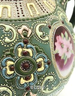 JAPANESE MEIJI-ERA SATSUMA Moriage Vase with Flowers