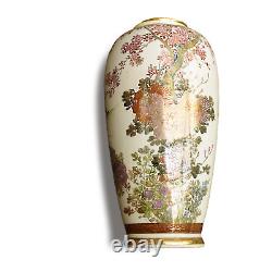 Japanese Meiji Satsuma Large Vase lovely quality by BIZAN 24cm H