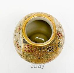 Japanese Satsuma Hand Painted Miniature Gilt Porcelain Vase Meiji period