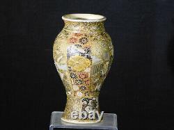 Japanese Satsuma Meiji Period Hand Crafted Gold Gilded Vase