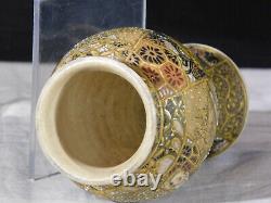 Japanese Satsuma Meiji Period Hand Crafted Gold Gilded Vase