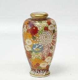 Japanese Satsuma Millefleur Hand Painted Miniature Porcelain Vase Meiji/Taisho