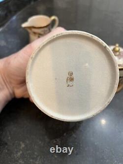 Japanese Satsuma(Shimazu Fam Crest) Hand Painted Porcelain Tea Set. Meiji Era