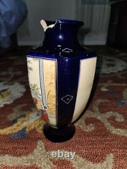 Late 19th Century Japanese Meiji Period Satsuma Six Sided Vase