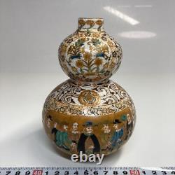 Meiji Era Satsuma ware vase 6.1 inch tall Japanese antique art pottery