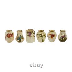 Miniature Japanese Meiji Satsuma Porcelain Vases Set