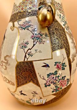 Palace Japanese Meiji Satsuma Vase With Samurai & Other Designs By Kinkozan