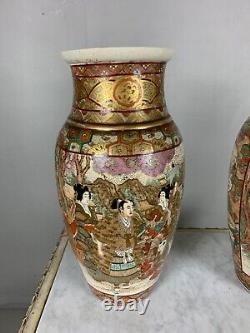 Stunning pair of large Japanese Meiji period satsuma vases